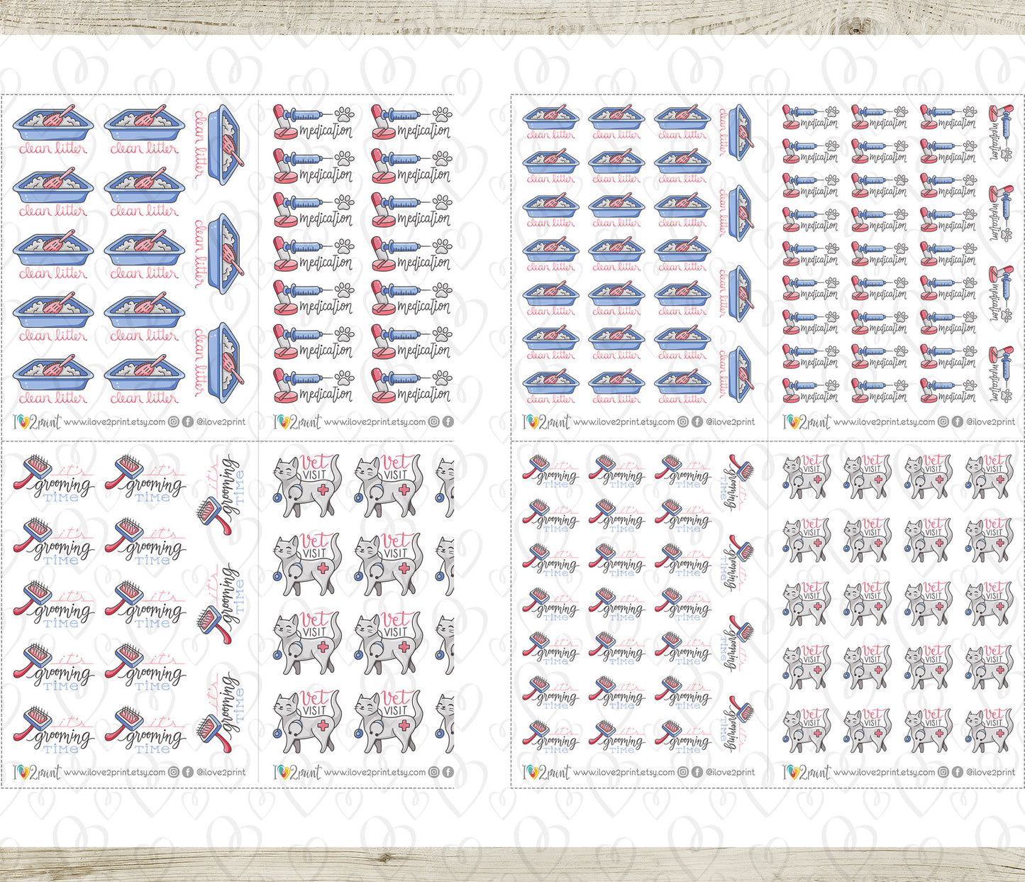 Elena Cat Care - FAIR SKIN Printable Planner Sticker - PDF & Cut Files
