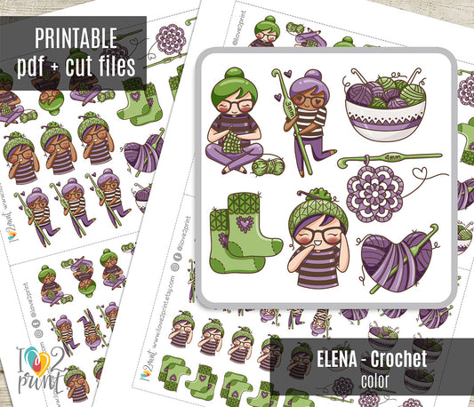 Elena Crochet - COLOR Printable Planner Sticker