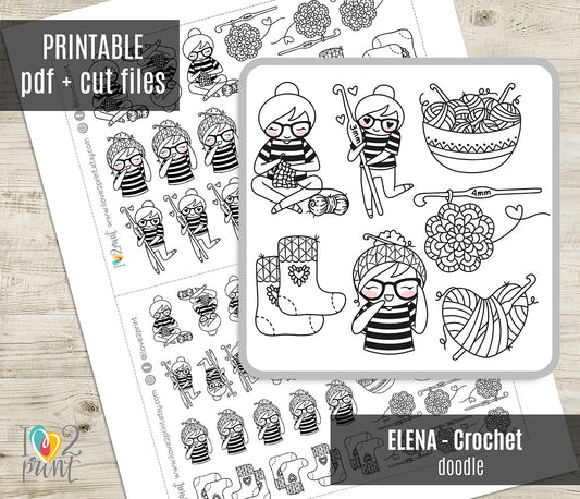 Elena Crochet - DOODLE Printable Planner Sticker