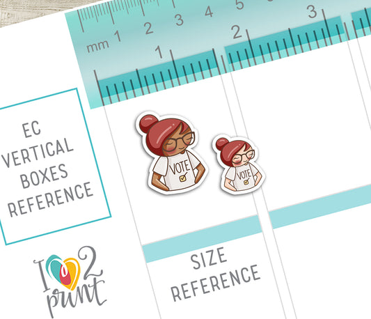 Elena Vote Color Printable Stickers | 2 Skin Tones Civic | 2 Sizes | PDF Cut Files