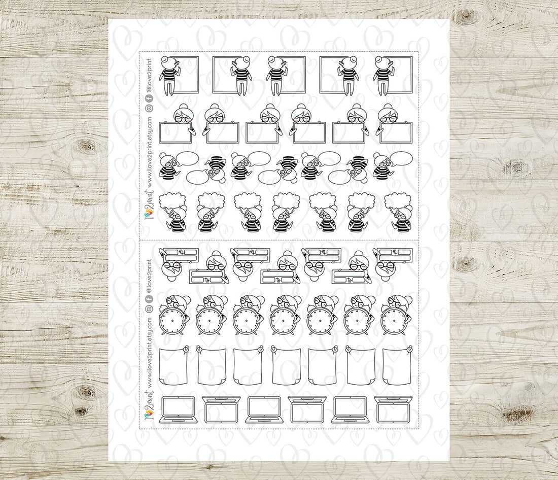 Elena Fill In Notes - DOODLE Printable Planner Sticker - PDF & Cut Fil ...