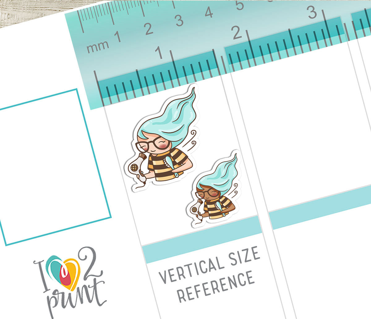 Elena Hair Care – Colored Printable Stickers (PDF + Cut Files)