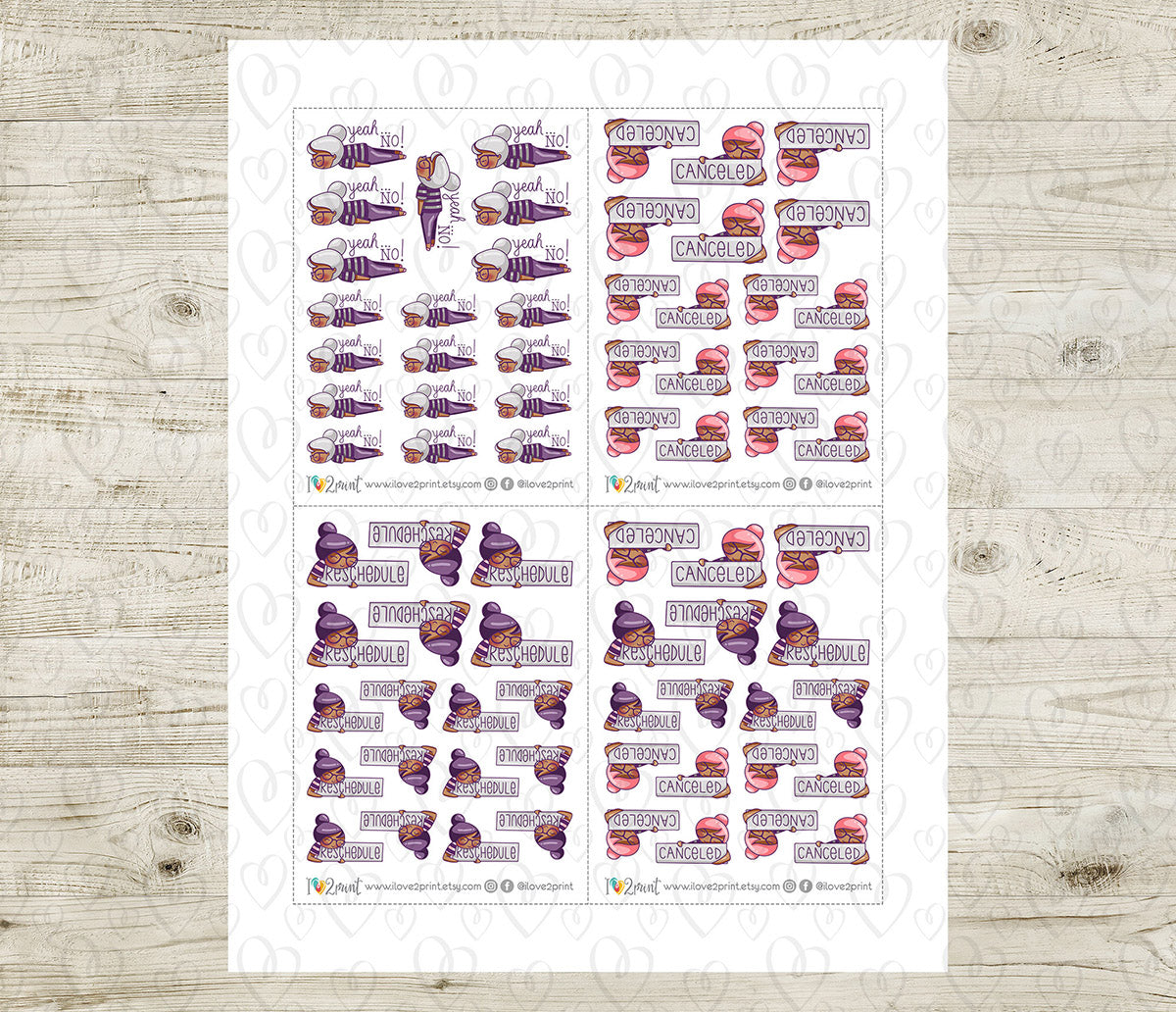 Elena Not Today - COLOR Printable Planner Sticker - PDF & Cut Files