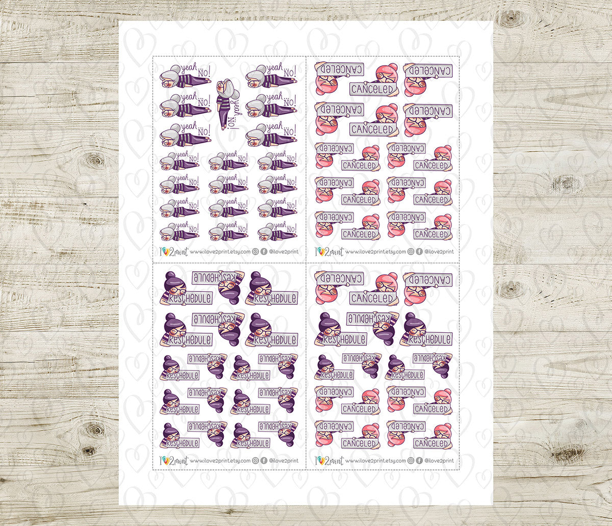 Elena Not Today - COLOR Printable Planner Sticker - PDF & Cut Files