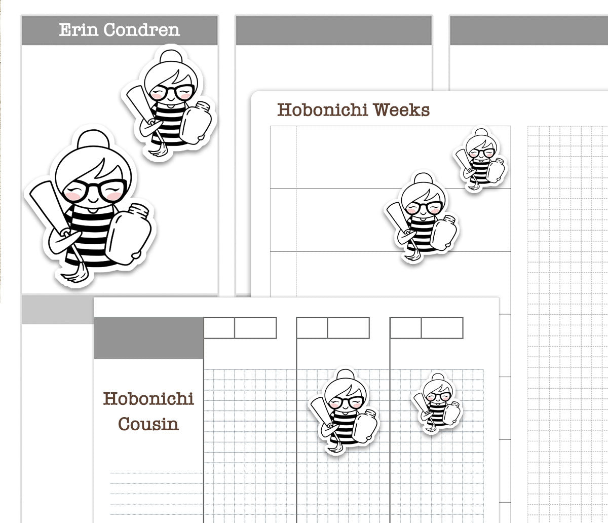 Elena Pedicure Doodle Printable Planner Stickers | Outline Foot Spa | PDF Cut Files