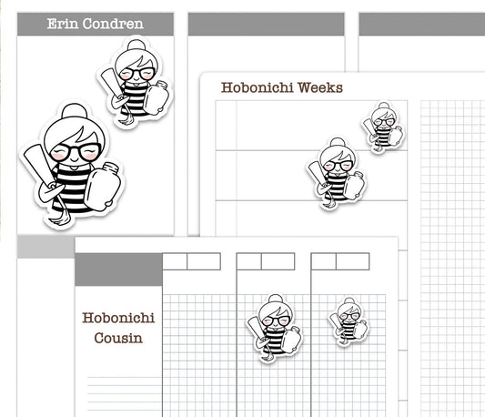 Elena Pedicure Doodle Printable Planner Stickers | Outline Foot Spa | PDF Cut Files