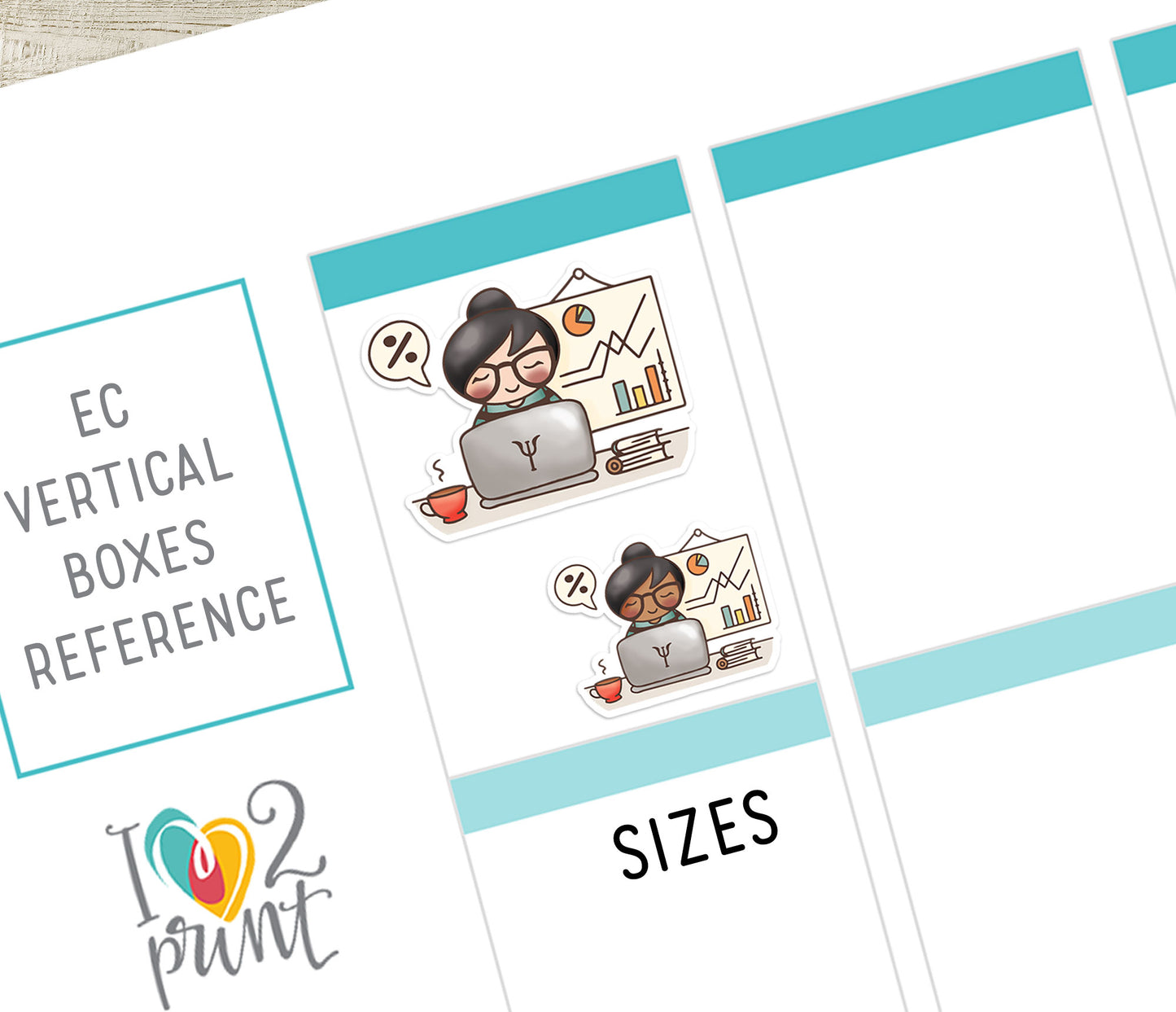 Elena Psychology Color Printable Stickers | 2 Skin Tones Professional | 2 Sizes | PDF Cut Files