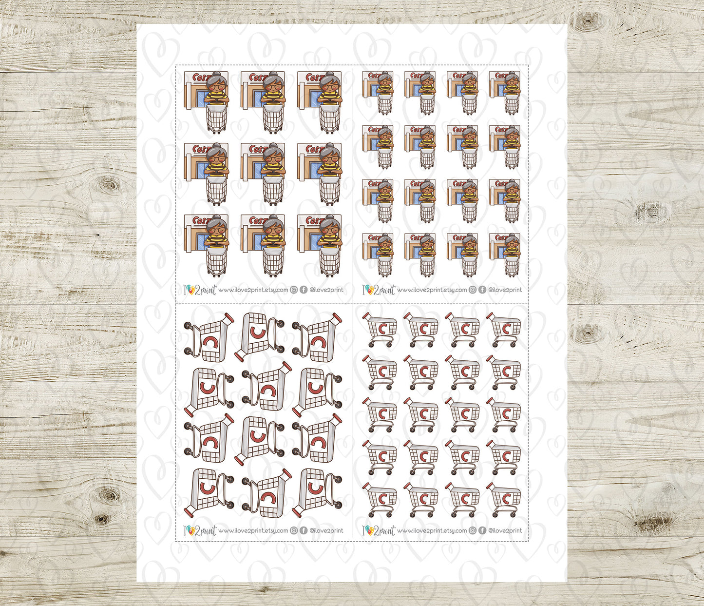 Famous Shopping Stores Elena - BROWN SKIN Printable Planner Sticker - PDF & Cut Files