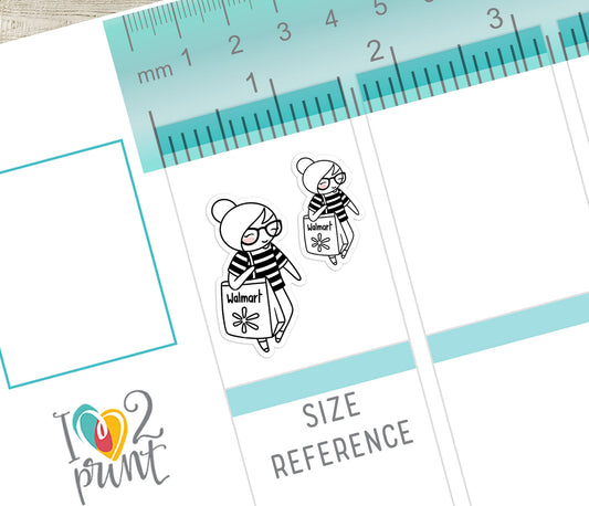 Famous Shopping Stores Elena - DOODLE Printable Planner Sticker - PDF & Cut Files