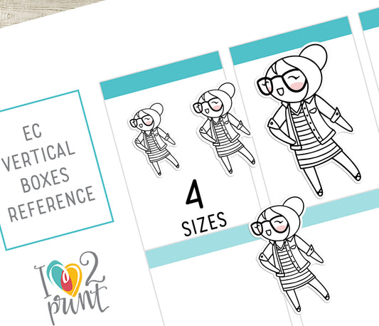 Elena Spring Outfits Doodle Printable Stickers | Fashion Seasonal | 2 Sizes | PDF Cut Files