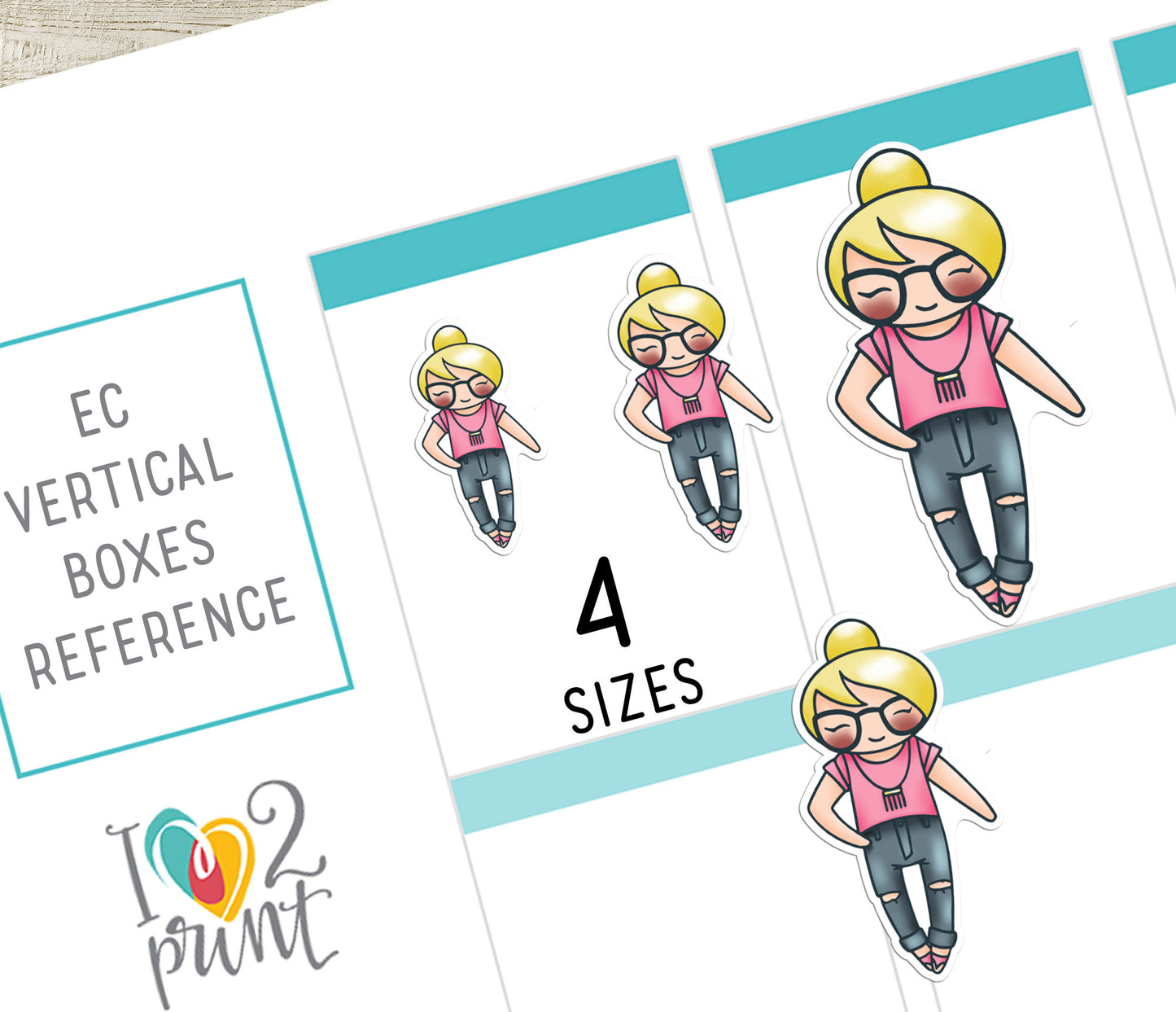 Elena Spring Outfits Light Skin Printable Stickers | Fashion Color | 2 Sizes | PDF Cut Files