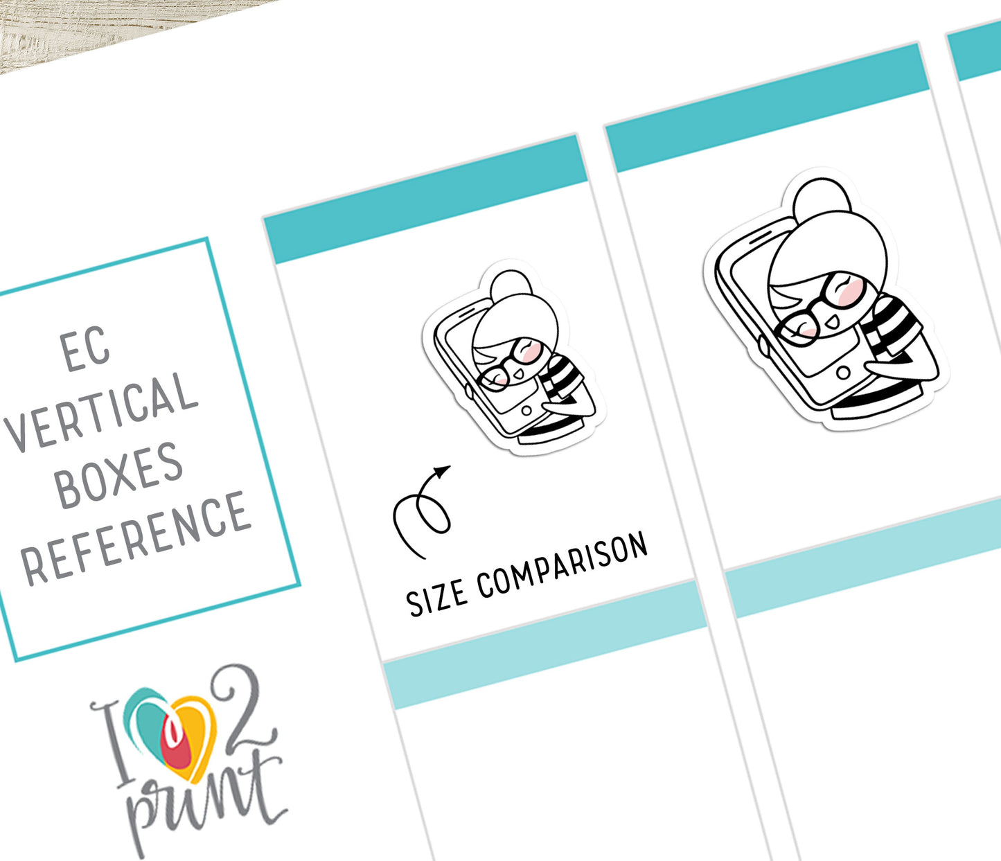 Elena Texting Doodle Printable Planner Stickers | Outline Phone Chat | 2 Sizes | PDF Cut Files