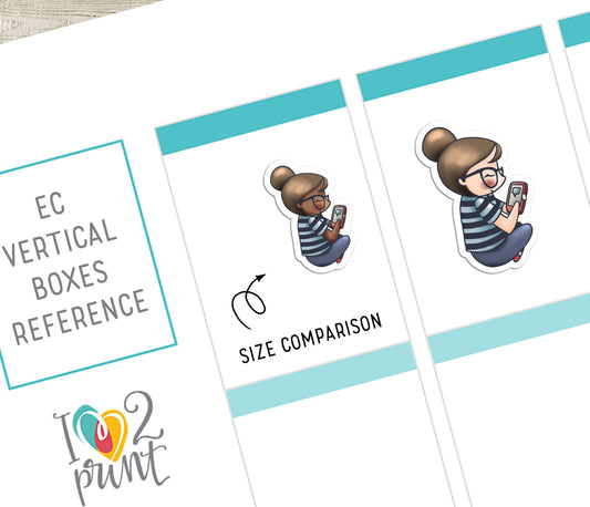 Elena Texting Color Printable Stickers | 2 Skin Tones Phone Chat | 2 Sizes | PDF Cut Files
