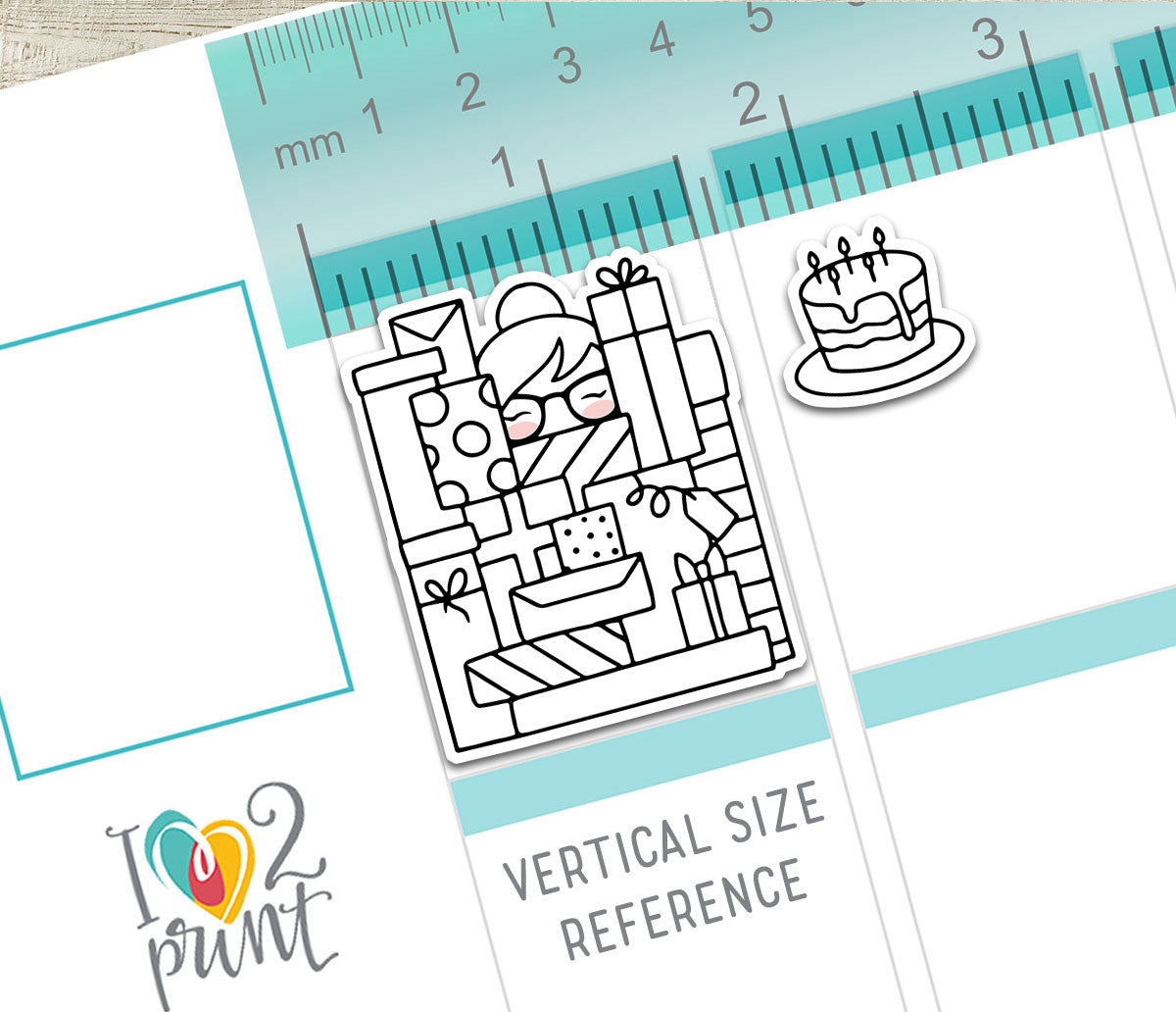 Elena Happy Birthday Outline Coloring Stickers | DIY Color Your Own | PDF Cut Files | Instant Download