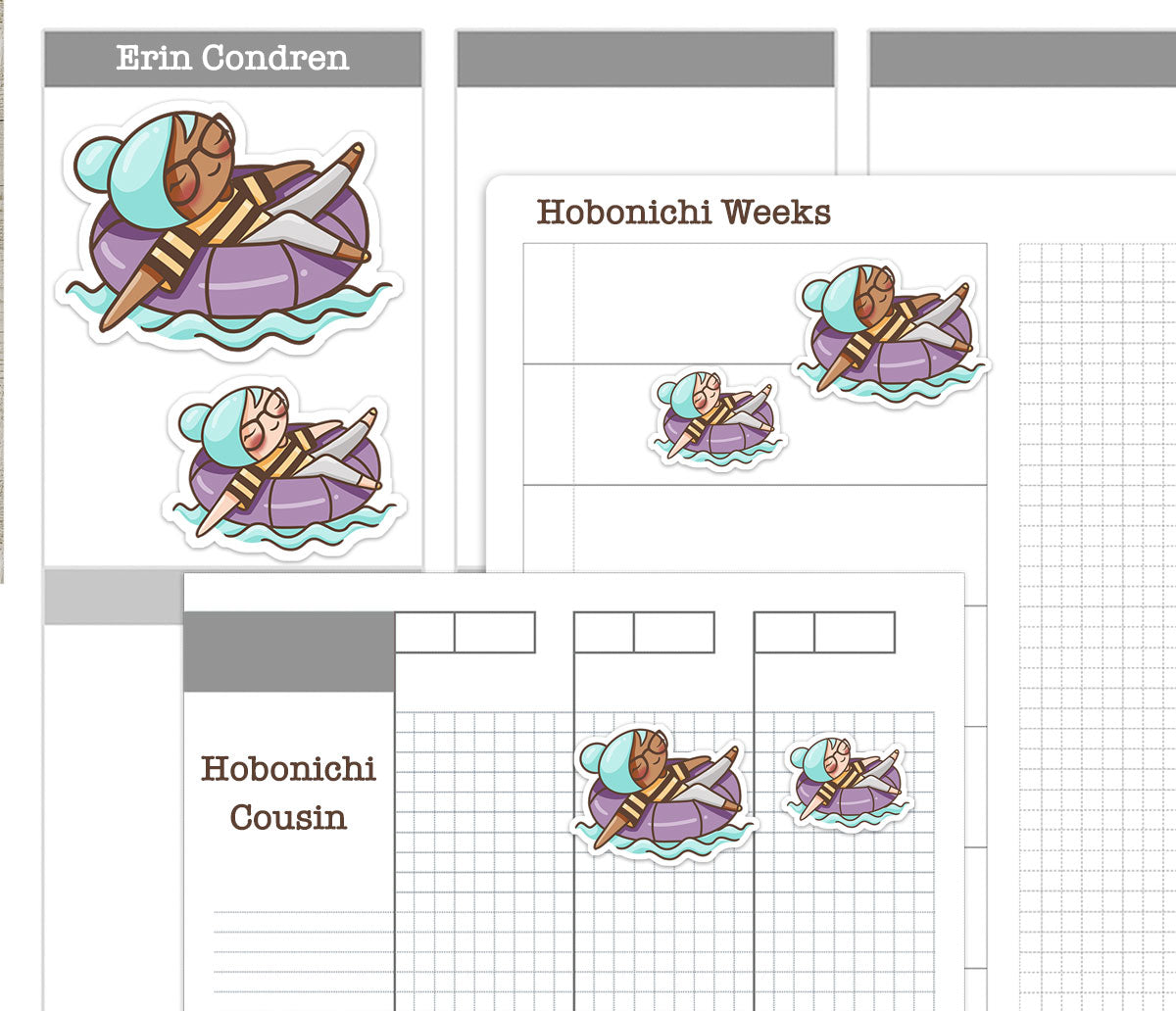 Elena Lake Life Printable Color Stickers | 2 Skin Tones | PDF + Cut Files