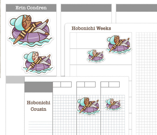 Elena Lake Life Printable Color Stickers | 2 Skin Tones | PDF + Cut Files