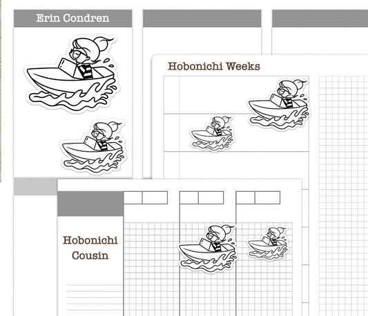 Elena Lake Life Printable Stickers Outline | Color In | PDF + Cut Files