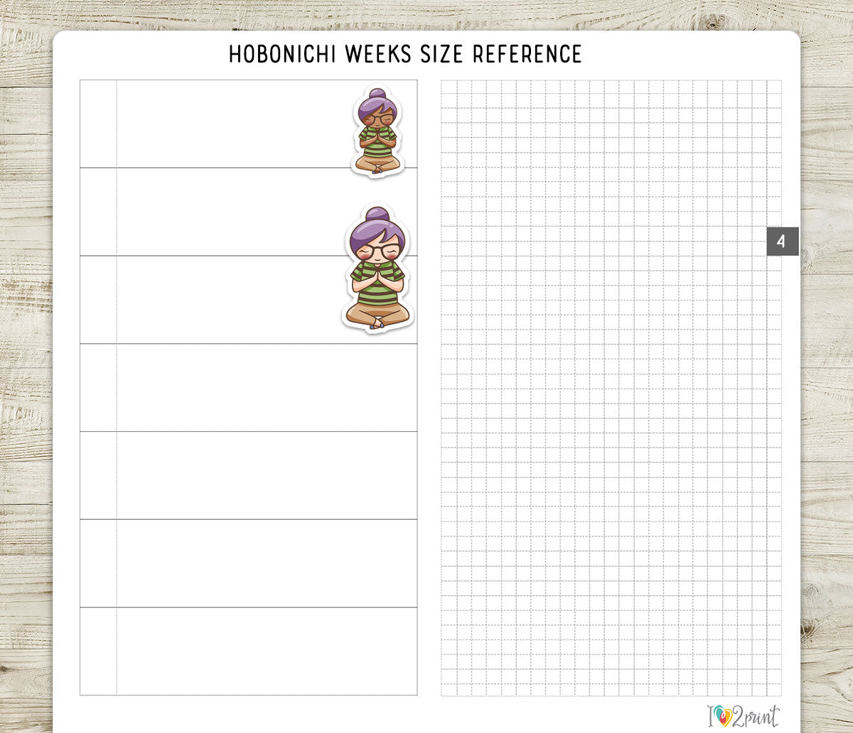 Elena Meditation Color Printable Planner Stickers | 2 Skin Tones Zen Mindfulness | PDF Cut Files