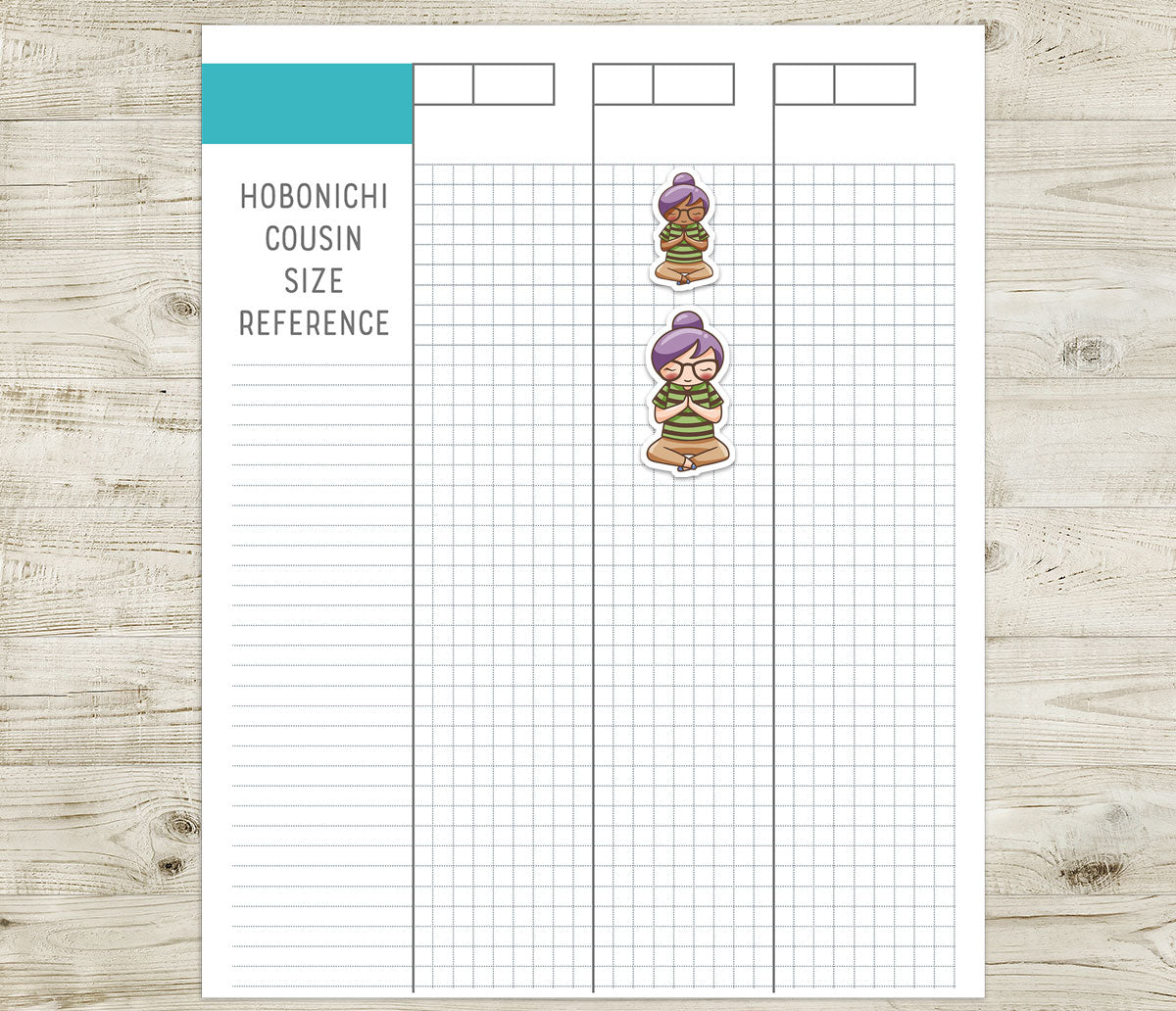 Elena Meditation Color Printable Planner Stickers | 2 Skin Tones Zen Mindfulness | PDF Cut Files