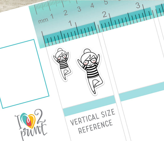 Elena Meditation Doodle Printable Planner Stickers | Outline Zen Mindfulness | PDF Cut Files