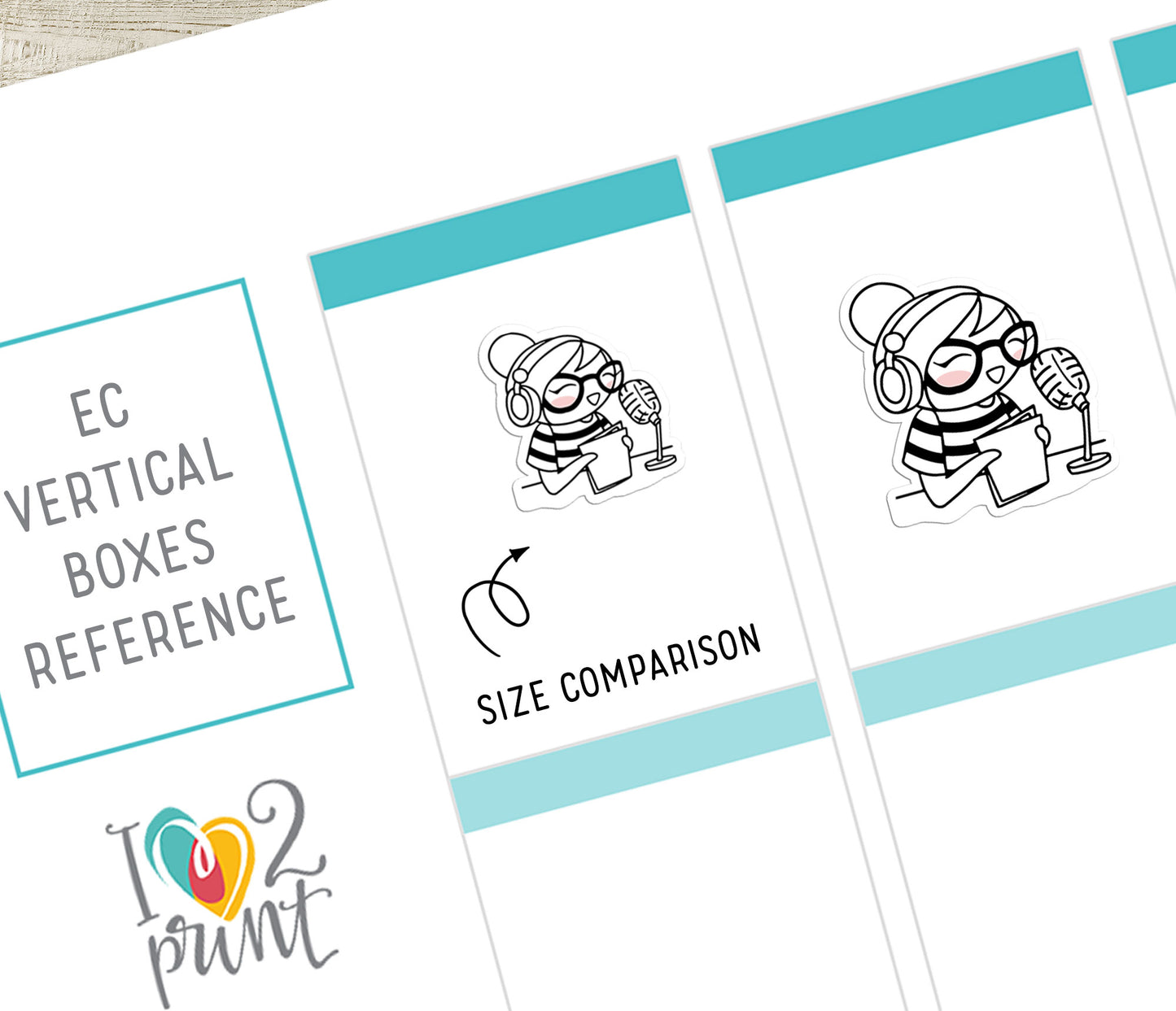 Elena Podcast Doodle Printable Planner Stickers | Outline Audio | 2 Sizes | PDF Cut Files