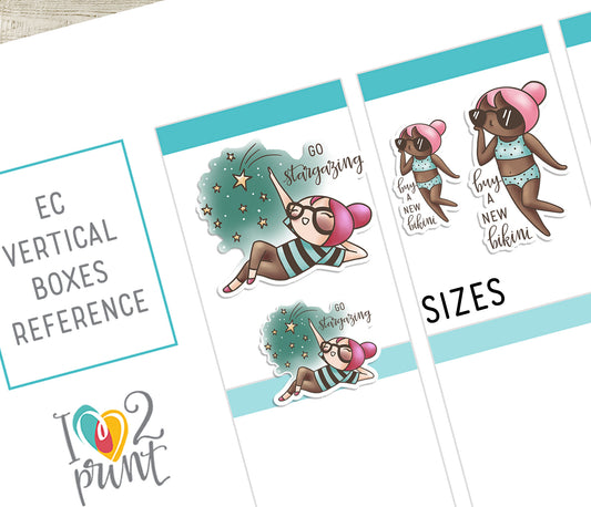 Elena Summer Bucket List 2 Skin Tones Stickers | 22 Designs | Color | 2 Sizes | PDF Cut Files