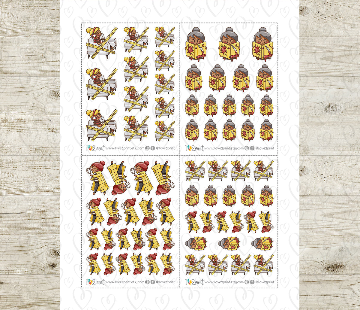 Elena True Crime - COLOR Printable Planner Sticker - PDF & Cut Files