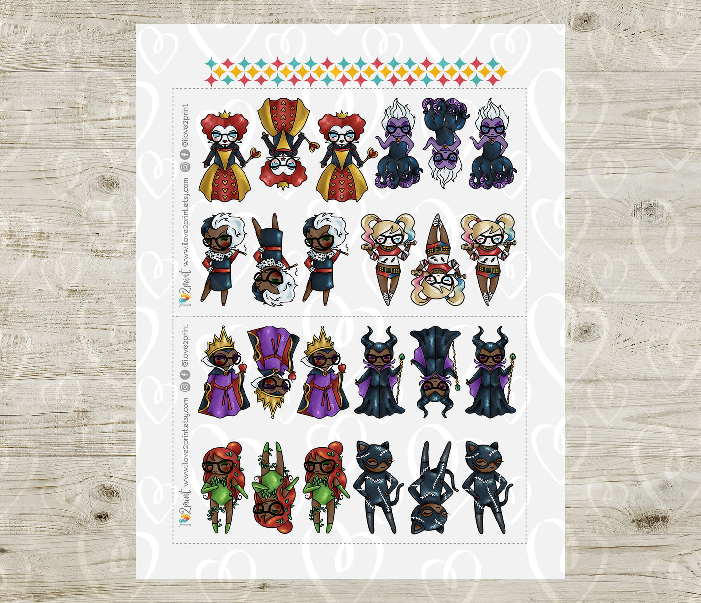 Elena Planner Girl – BROWN Skin Famous Villains Halloween Stickers – Printable PDF & Cut Files