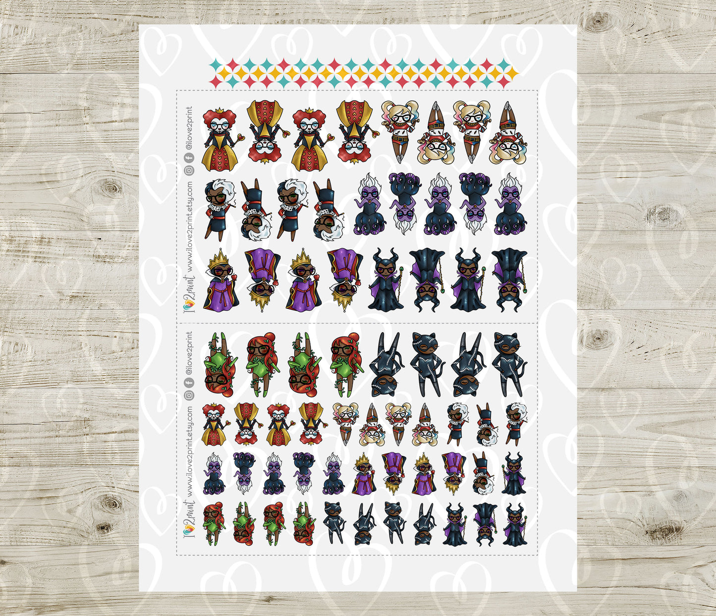 Elena Planner Girl – BROWN Skin Famous Villains Halloween Stickers – Printable PDF & Cut Files