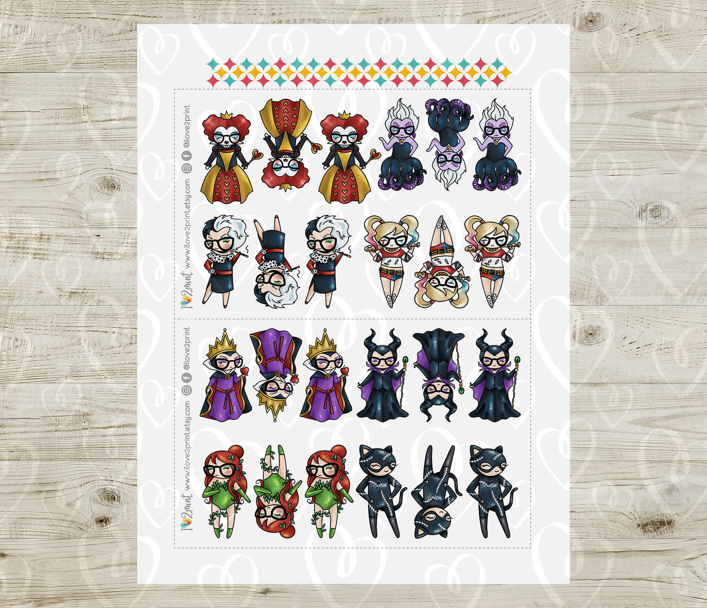 Elena Planner Girl – FAIR Skin Famous Villains Halloween Stickers – Printable PDF & Cut Files