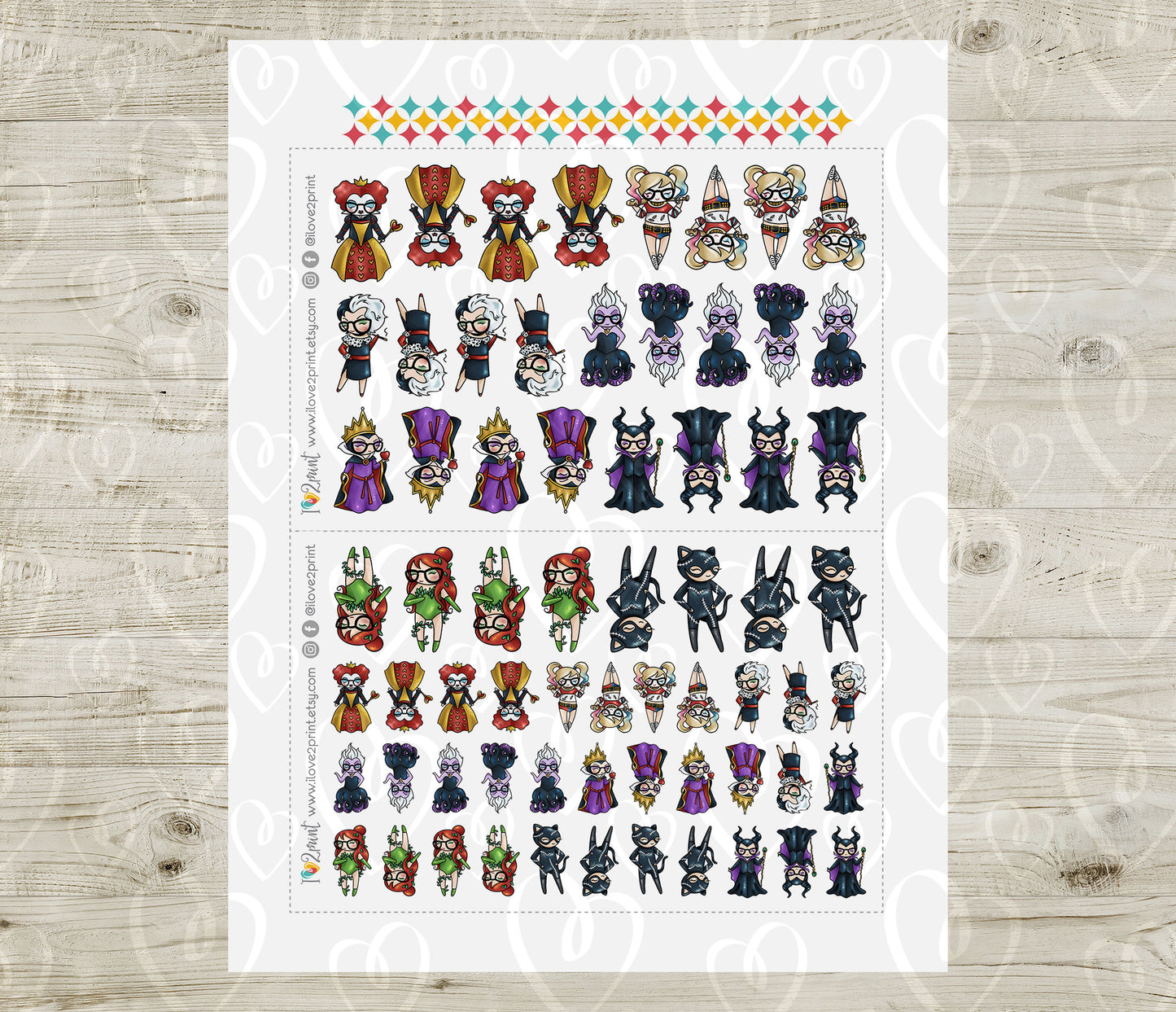 Elena Planner Girl – FAIR Skin Famous Villains Halloween Stickers – Printable PDF & Cut Files