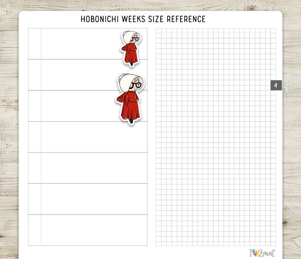 Elena Handmaid's Tale Printable Stickers | Outline + Color | Red Cloak Fan Art | PDF Cut Files