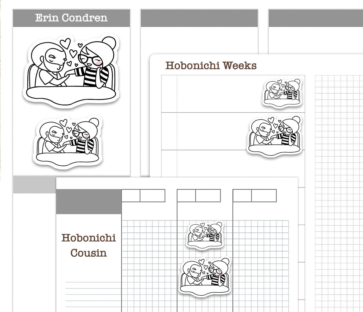 Elena Date Night Doodle Coloring Printable Stickers | Color Your Own Romance | PDF Cut Files