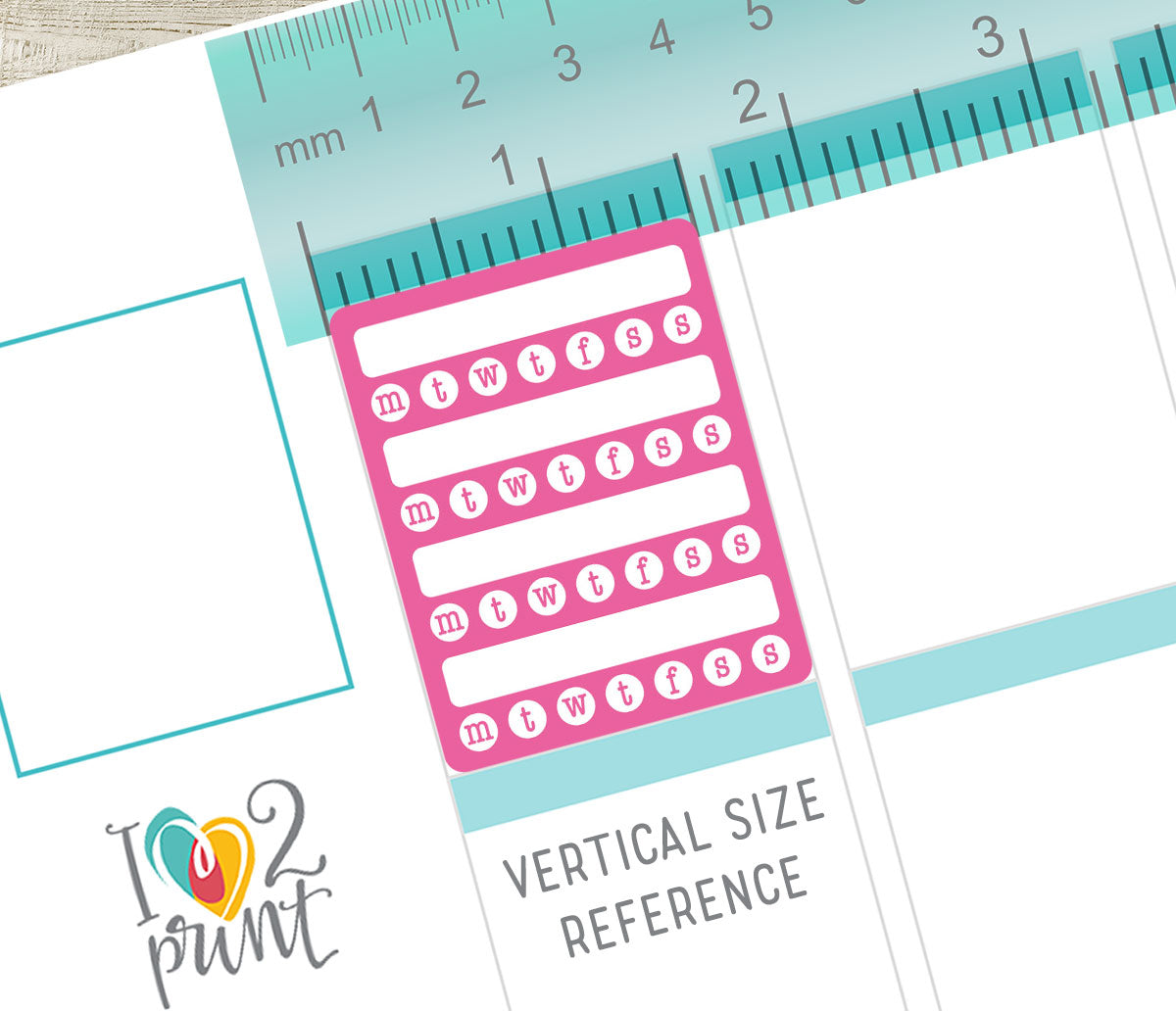 Habit Tracker Boxes Printable Planner Stickers | Daily Weekly Monthly | PDF Cut Files
