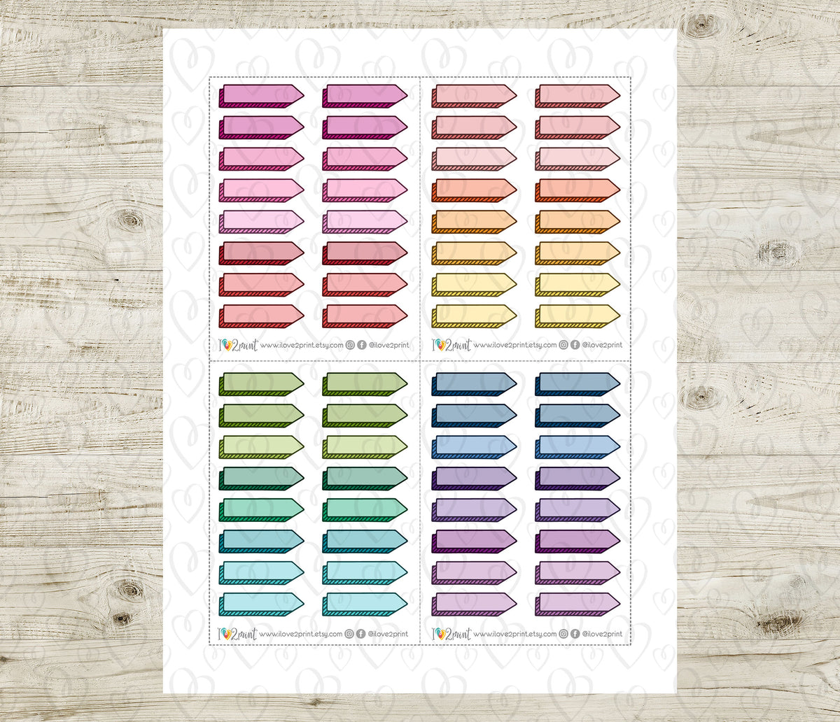 Sticker Coin Quarters 48 Colorful Sign Note Doodle Quarter Box Stickers | Printable Function ...