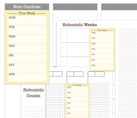 This Week Mon-Sun Printable Planner Stickers | Weekly Header Labels | PDF Cut Files