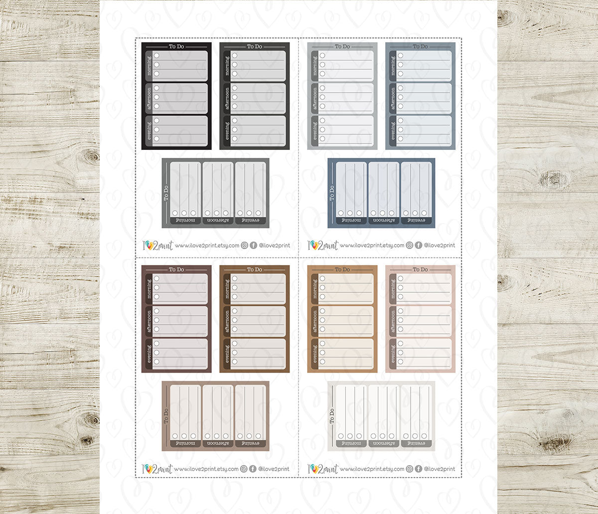 To Do Morning Afternoon Evening Printable Stickers | Time Block Labels | PDF Cut Files