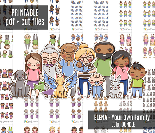 Make Your Own Family Color Bundle | Set 1 + Set 2 All Variations | PDF Cut Files | Best Value