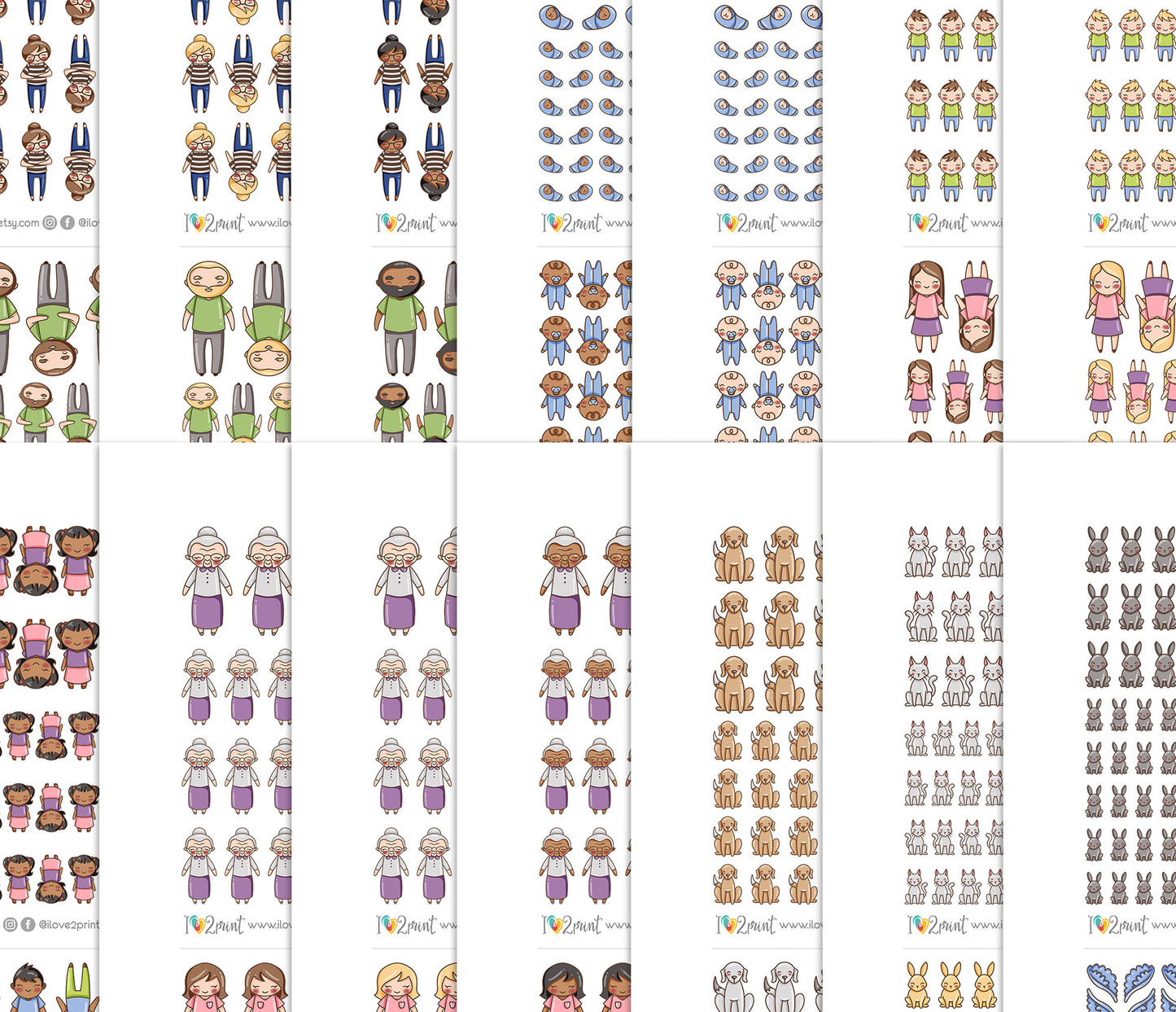 Make Your Own Family Color Bundle | Set 1 + Set 2 All Variations | PDF Cut Files | Best Value