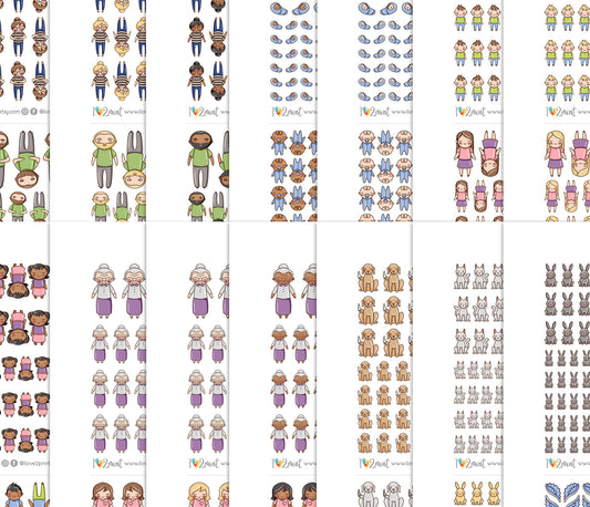 Make Your Own Family Color Bundle | Set 1 + Set 2 All Variations | PDF Cut Files | Best Value