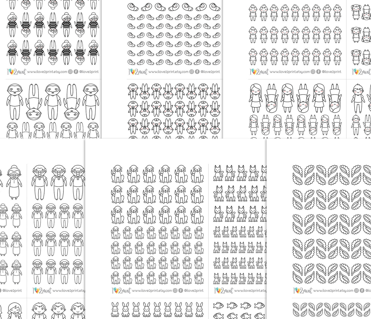 Make Your Own Family Doodle Bundle | Set 1 + Set 2 Complete | PDF Cut Files | Best Value
