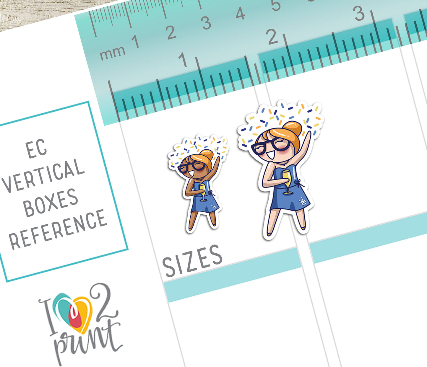 Elena Happy New Year – Doodle Printable Planner Stickers – PDF & Cut Files – Instant Download