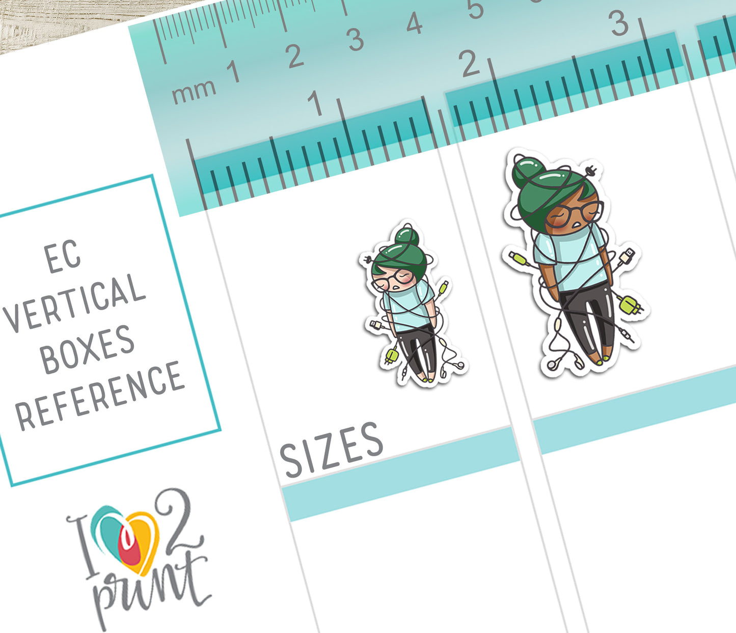 Elena Tech Nerd Color Printable Stickers | 2 Skin Tones Coding | 2 Sizes | PDF Cut Files