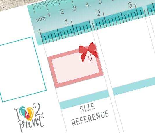 Printable Bow Clip Half Box Planner Stickers - PDF & Cut Files