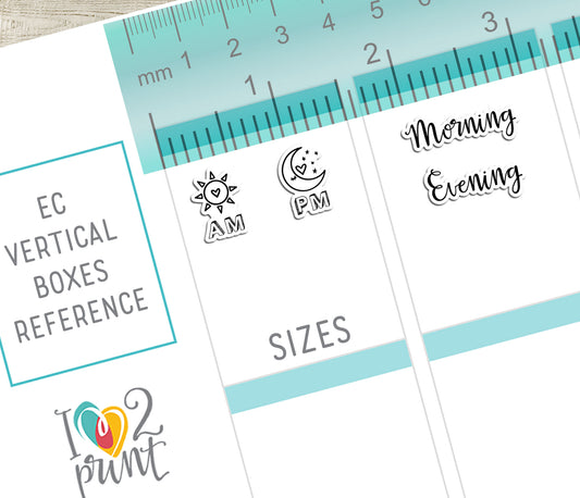 AM and PM Printable Stickers – Morning & Evening Labels