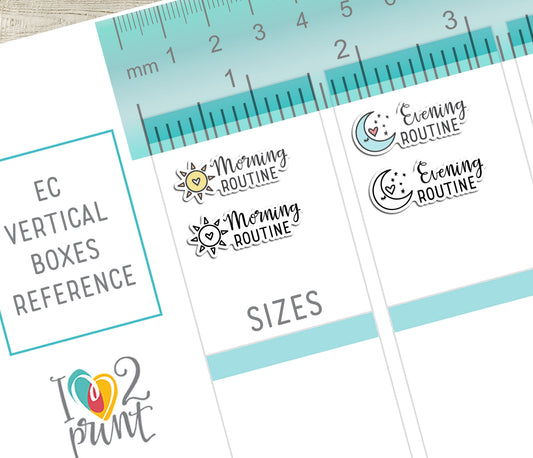 Morning & Evening Routine Stickers – Word + Icon Set