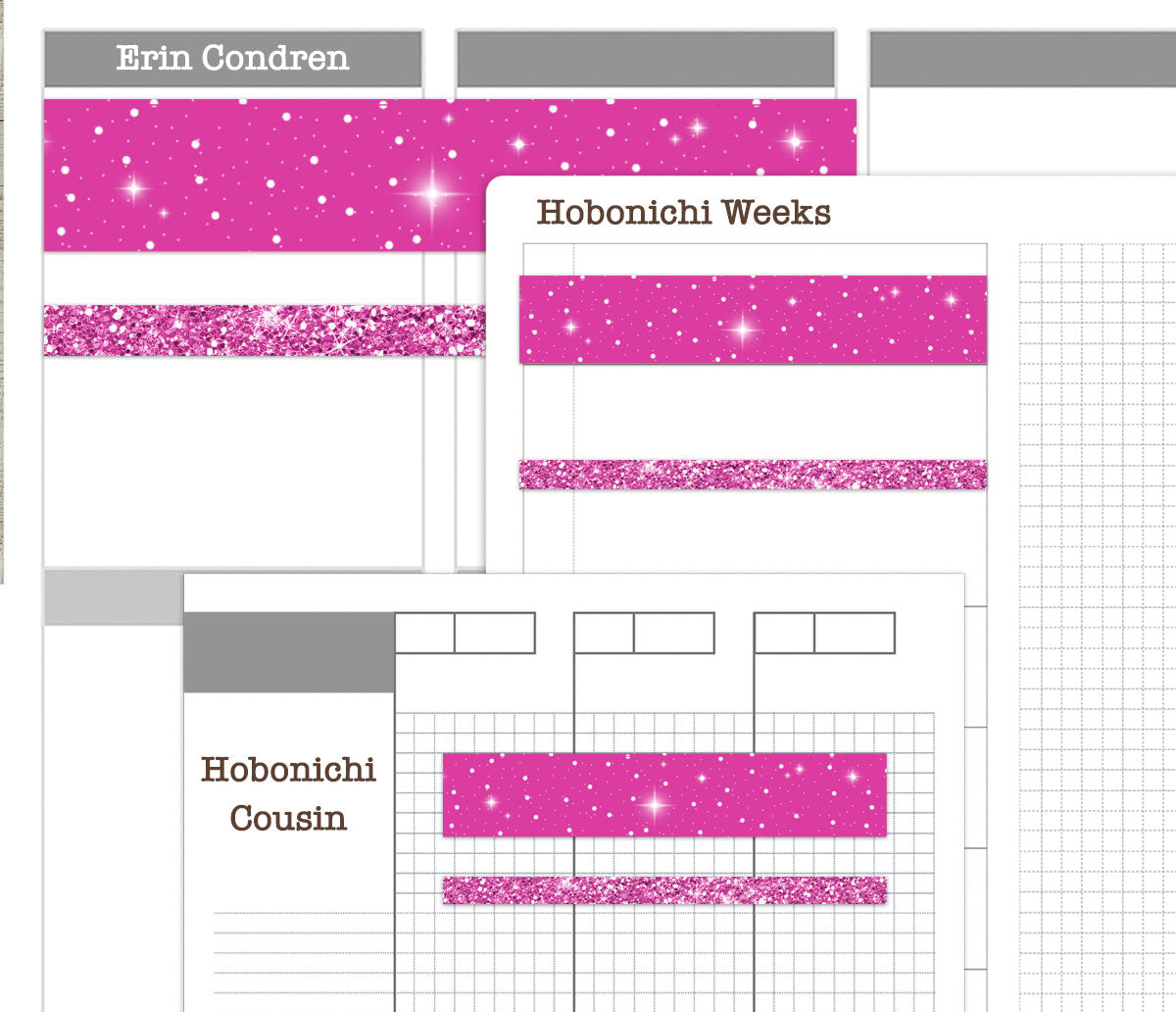 Printable Washi Tape Basic Patterns Vibrant Colors | Planner Craft