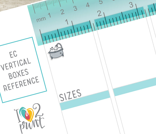 Bath Mini Icon Printable Planner Stickers | 48 Colors | PDF Cut Files