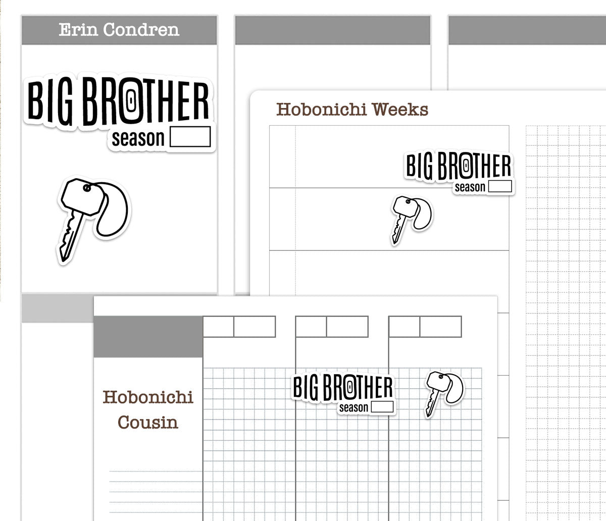 Big Brother Complete Tv Show Tracker Stickers | HoH Veto Eviction Key | PDF Cut Files