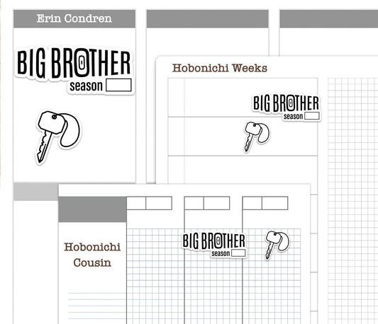Big Brother Complete Tv Show Tracker Stickers | HoH Veto Eviction Key | PDF Cut Files